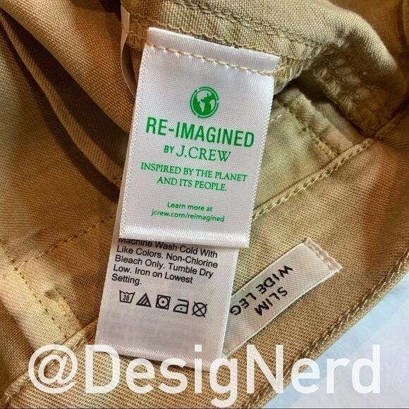 J.CREW SLIM WIDE-LEG CROPPED JEAN PALE OAK CHINOS - Picture 4 of 10